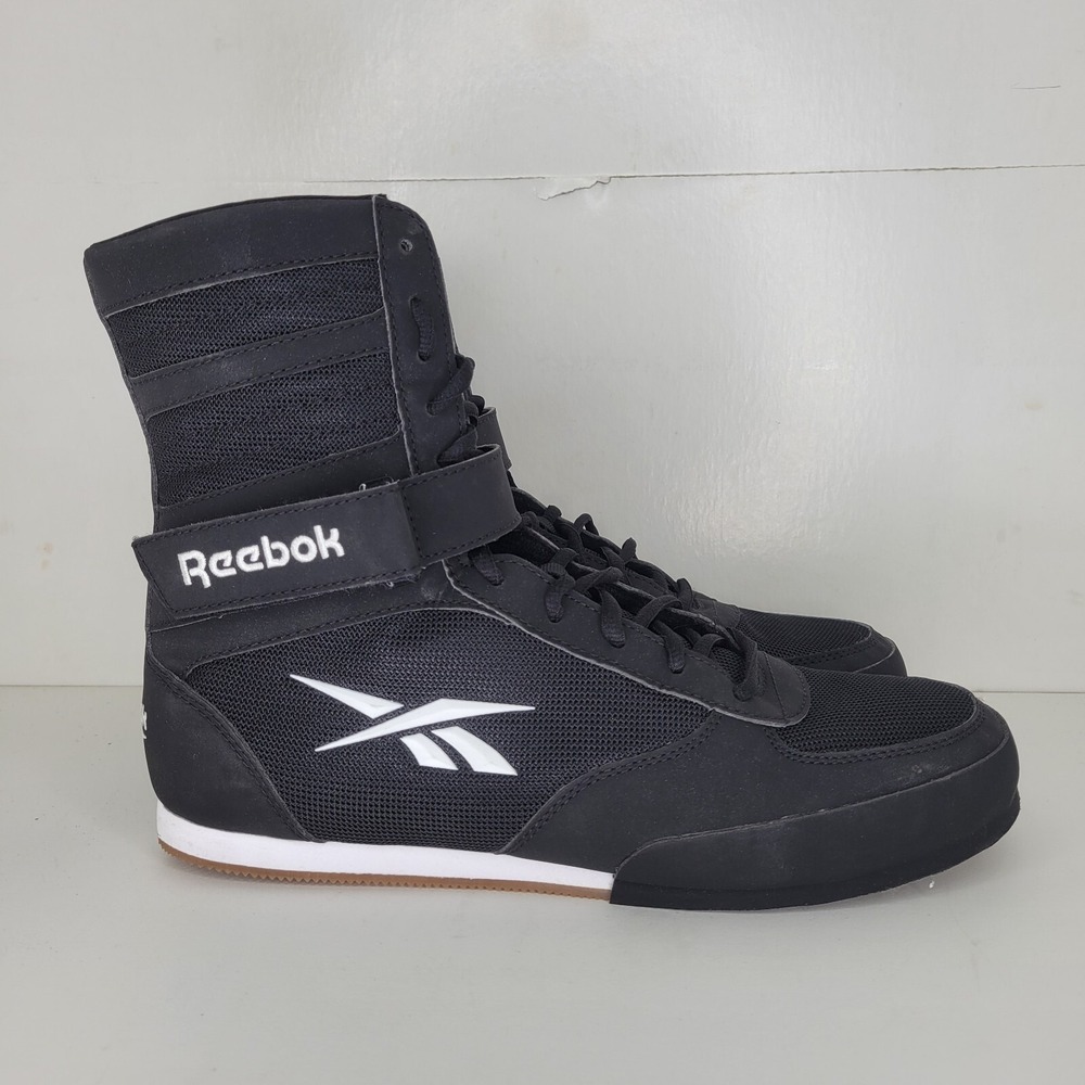 Reebok‎ Boxing Shoes Men's Sz 9 High Top Mayweather Boxing Boots Black New W/Box